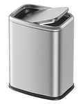 Cesun Small Bathroom Trash Can with Swing-Top Lid,8L/2.1 Gallon Stainless Steel Garbage Can with Removable Inner Bucket, Slim Waste Basket for Home, Office, Toilet, Bedroom, Living-Room (Silver)