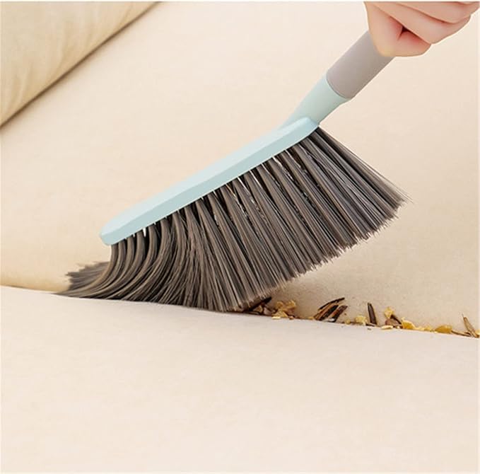 Hand Broom Cleaning Brushes, Multifunctional Soft Bristle Cleaning Brush Hand Brushs Bed Hair Dust Removal Scrubber Cleaner for Family Trip Sofa Furniture Car Bed Garden, Blue