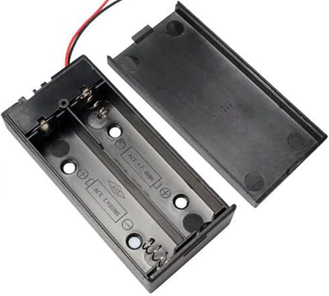 10Pcs Plastic 18650 Battery Storage Case 2 Slots x 3.7V for 2x18650 Batteries Holder Box Container with ON/Off Switch