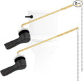Hygie Rinse 2PCS Metal Toilet Handle Lever Flush Replacement, Universal Front Mount Toilet Handle with Stainless Steel Flapper Chains, Toilet Repair Kit, Oil Rubbed Bronze