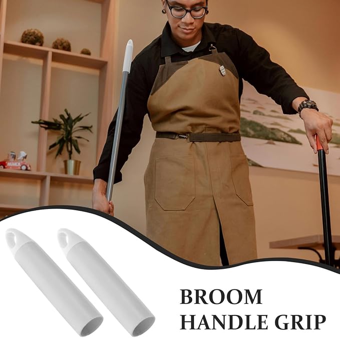 Broom Handle Grip Replacement Sleeve 4.96In Ergonomic Rubber Cover for Mop Rods Brooms Brushes Dustpans Household Cleaning Accessories