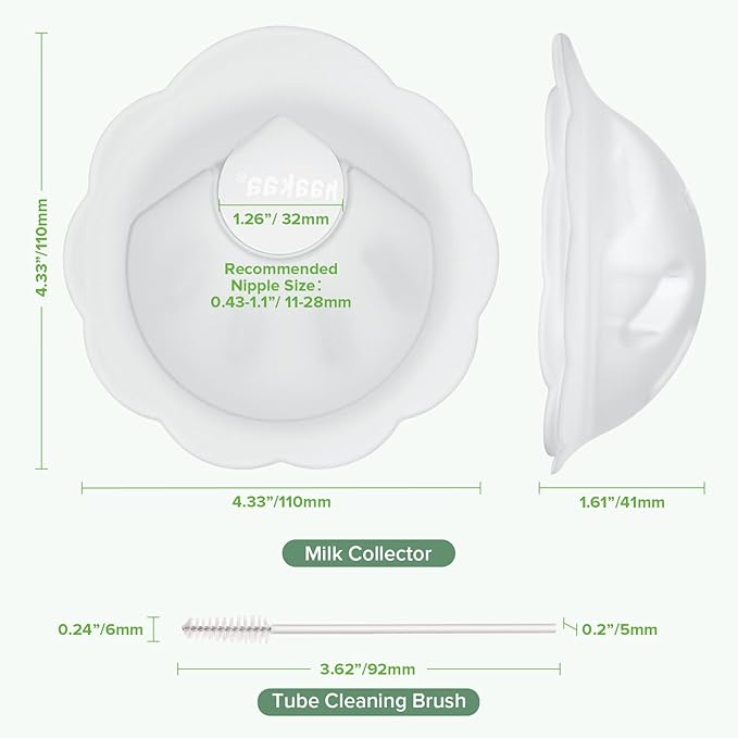 haakaa Petal Soft Silicone Milk Collector丨Discreet Leak-Protection Breast Milk Saver, Reusable Breast Shells Milk Collection Cup for Breastfeeding with Cleaning Brush- 1PC