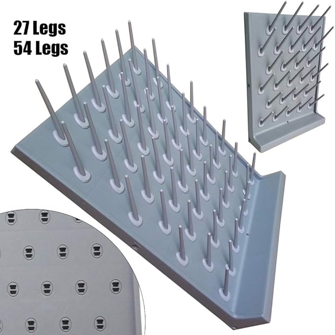 2 Pcs Laboratory Drying Rack, 27 Pegs Lab Supply Pegboard Bench-top/Wall-Mount Laboratory Glassware Built-in Molded Drain Pan Lab Supply Pegboard Detachable Lab Rack for Tube Beaker Flask Dry