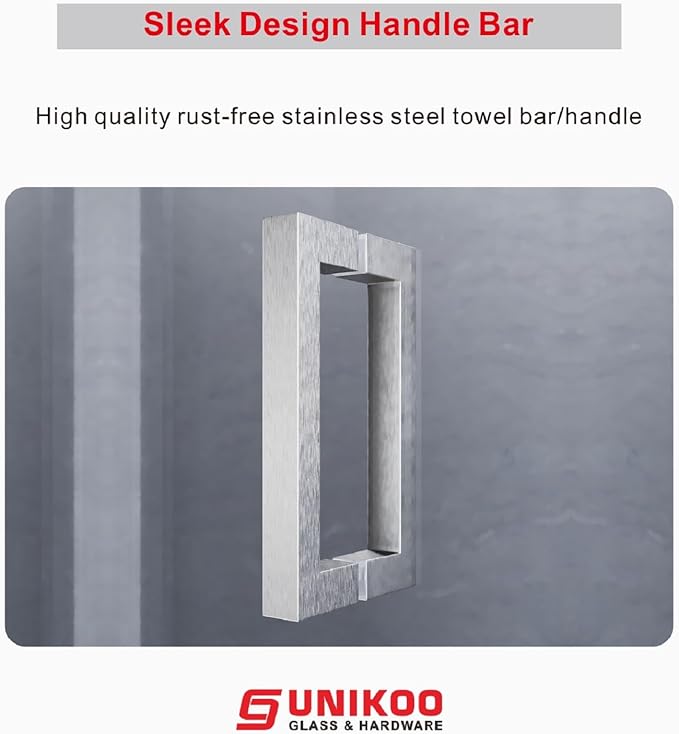 3/8" (10mm) Sliding Glass Shower Door, 50-55" W x 80" H Frameless Bathroom Door with Easy-Cleaning Coating,Brushed Nickel