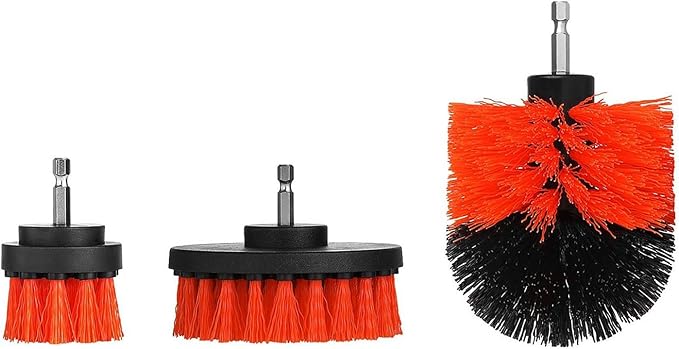 iMounTEK All Purpose Power Scrubber Cleaning Brush Combo Kit. Bathroom Accessories for Bathtubs/Bath Mat/Shower Curtain/Kitchen Sink/Bidet/Carpet/Pool Tile/Ceramic/Marble/Brick/Flooring/Grout- Red