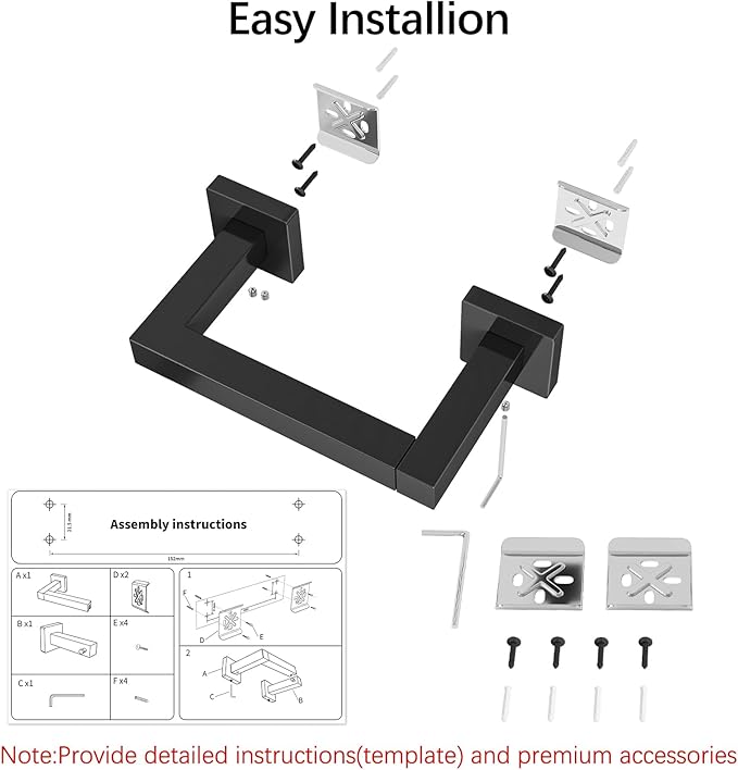 Toilet Paper Holder Matte Black Wall Mounted Post Pivoting Square Tissue Holders Roll Holder Hangers for Bathroom Commercial Toilet Paper Dispenser