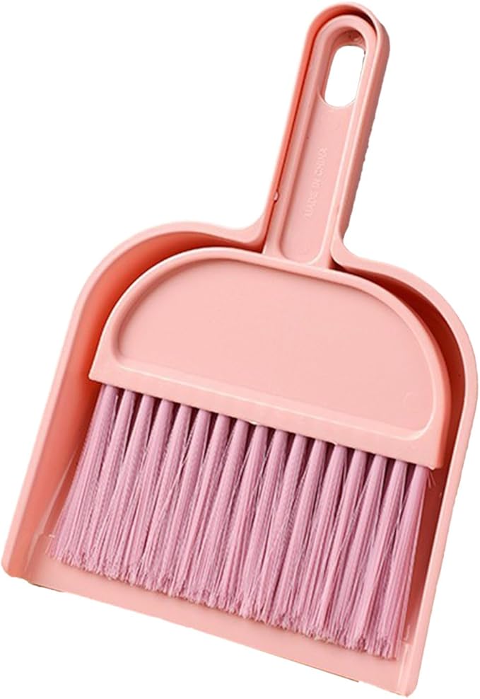 Small Broom and Dustpan Set, Lightweight Mini Portable Broom with Dustpan Combo Set with Handle,Compact Household Handheld Dust Pan for Kitchen Office Outdoor Sweeping Table Indoor Cleaning Desks