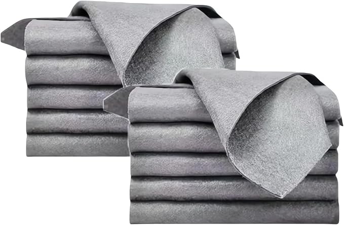 Thickened Magic Cleaning Cloth, Super Absorbent, Lint-Free, Streak-Free Microfiber Cloth for Glass, Car, Windows, Mirrors - Reusable, Quick Drying, Eco-Friendly Multi-Surface Cleaning Rag (10PCS)