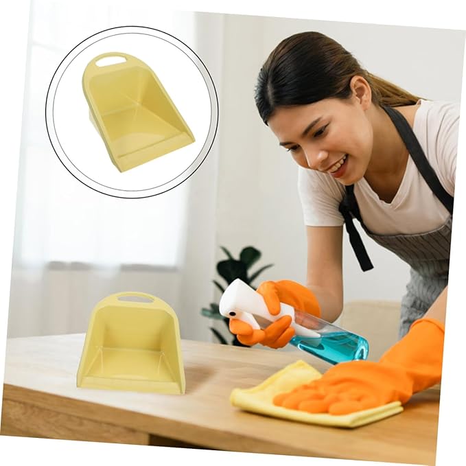 Toyvian 2pcs Small Handheld Dustpan with Comfortable Grip, Reusable Desktop Cleaning Scooper for Home and Office Debris Collection
