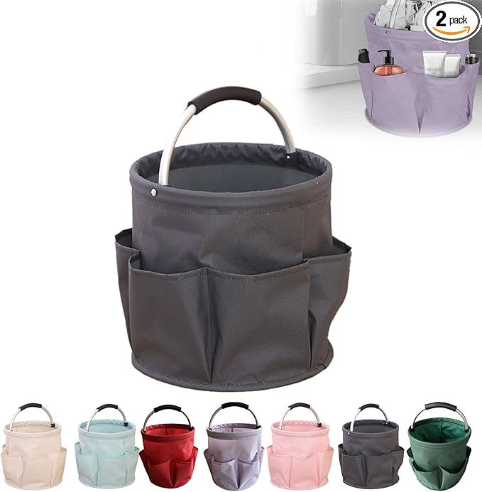 Professional Cleaning Caddy Organizer - 11" Wearable Cleaning Supply Bag with Adjustable Shoulder Strap & Handle - Housekeeper Essentials Organizer for Detailing Tools & Supplies (Grey)