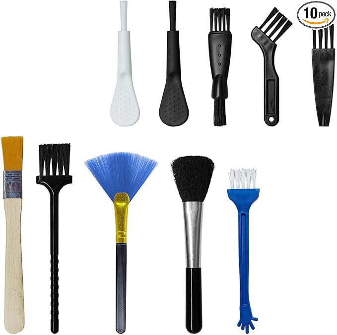 10PCS Car Detailing Brush Kit, Nylon Anti-Static Car Interior Cleaning Tools, Portable Crevice Cleaning Brush Auto Dusting Tool Multipurpose for Dashboard Air Vent Computer Keyboard