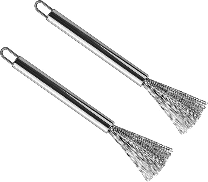 Stainless Steel Cleaning Brush Set, cookware Cleaning Brush, Pot Brush, Wire Brush, Kitchen Multi-Purpose Cleaning Tool, Suitable for Cleaning Grills, ovens, Sinks, pots, and Pans (2 Pieces)