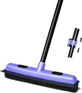 Carpet Brush for Pet Hair Remover, Rubber Broom for Pet Hair on Carpet with Telescoping 60.2 Inches Long Handle for Cleaning Fur Rug, Hardwood Floor, Tile, Window