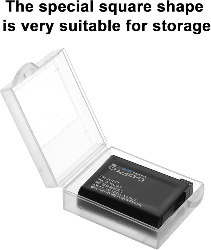 Cosmos Pack of 6 Plastic Protective Storage Case Boxes Holder Compatible with GoPro Hero Battery Frosted Clear Color