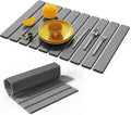 Stone Dish Drying Mats for Kitchen Counter-23.6“x 15.3”,Eco-Friendly,Foldable quick dry stone mat kitchen,Absorbent Diatomaceous Earth Mats for Dishes Bottles Cups Bathroom Any Countertop-Dark Gray