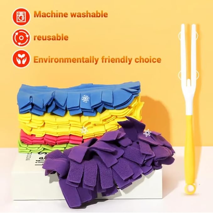 6 Pack 360° Electrostatic Duster Refills Compatible with Swiffer Hand Duster, Reusable & Washable Heavy Duty Duster Pads for Dust, Hair, Furniture, Blinds & Ceiling Fans, (Handle Included) (6 Pack)