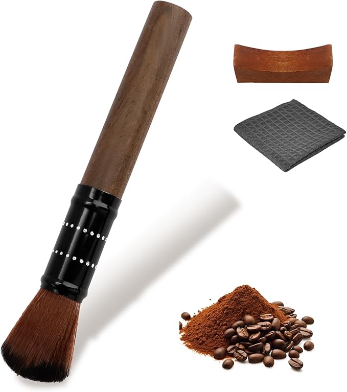 JEPELUS Coffee Grinder Brush, Barista Tools Wooden Espresso Machine Cleaner Brush, Coffee Cleaning Tool Pot Portafilter Milk Frother Dusting Accessories Home Kitchen Bar Gadgets