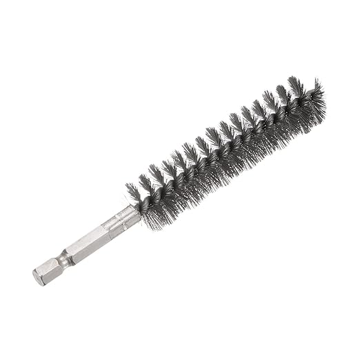 HARFINGTON Stainless Steel Bore Brush 19mm Dia Cleaning Wire Brush with Handle 1/4 Inch Hex Shank for Tubes, Ports, Bearings