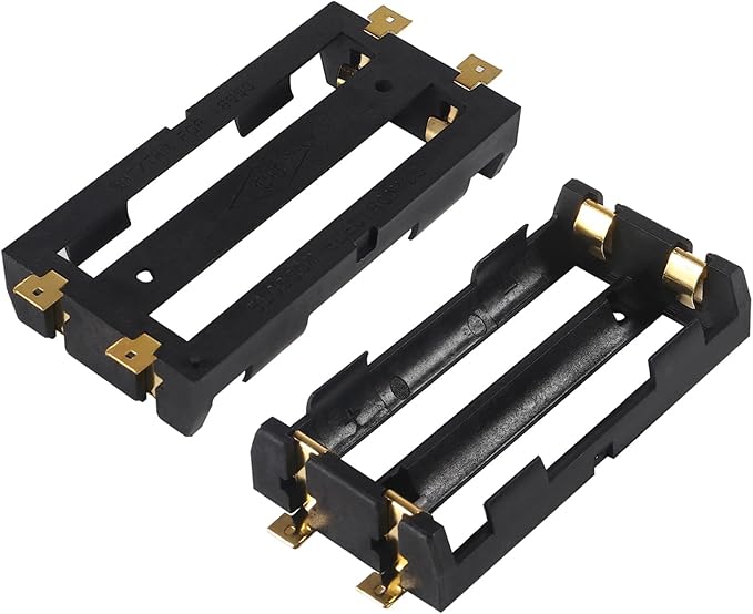 6pcs 18650 Battery Holder 2 Slot 3.7V 18650 Battery Clip Holder Box Storage Case with Soldering Pin Copper Contacts for 18650 DIY Charging Power Supply, Electronics Accessories