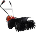 Artificial Grass Brush Sweeper 2-Stroke 52CC 2.5HP Gas Powered Walk Behind Sweeper Broom 23.6In Hand Push Snow Leaves Cleaning Sweeper for Artificial Turf, Lawn, Sidewalk, Driveway