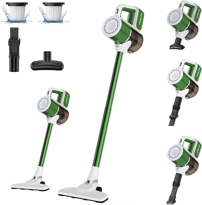 VersLife Cordless Vacuum Cleaner, Cordless Stick Vacuum for Pet Hair & Hard Floors, 30Kpa Powerful Suction, Up to 35 Mins Runtime 6-in-1 Lightweight Handheld Vacuum Cleaner
