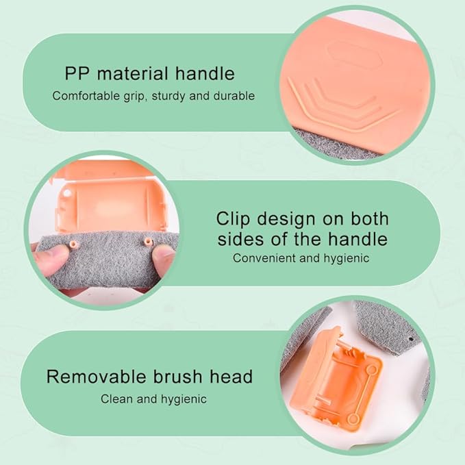 Magic Window Track Cleaner, 2025 New Magic Window Cleaning Brushes, Window Groove Cleaning Brush Tools Set, Hand-held Crevice Cleaning Brush for Window Slides and Gaps (Green)