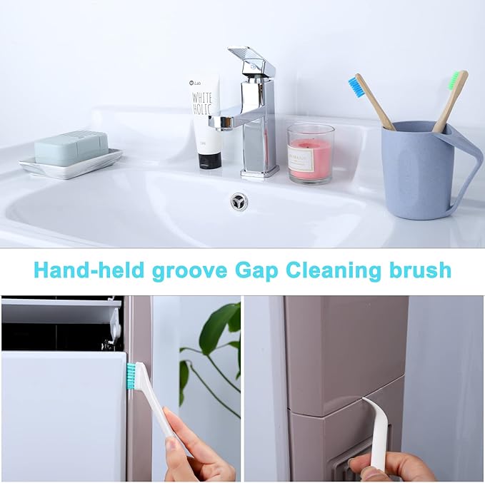 XINRUI 16 Pcs Small Household Cleaning Brushes, Deep Detail Crevice Cleaner Brush Crevice Cleaning Tool 8 in 1 Cleaner Brush for Small Holes Corner Space Keyboard Bottle Tile