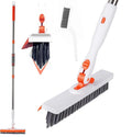 53''Grout Cleaning Brush with Long Handle,Grout Cleaner Brush for Tile Floors ,2 in 1 V-Grout Scrubber for Crevice, Tile Line, Shower, Kitchen, Bathroom