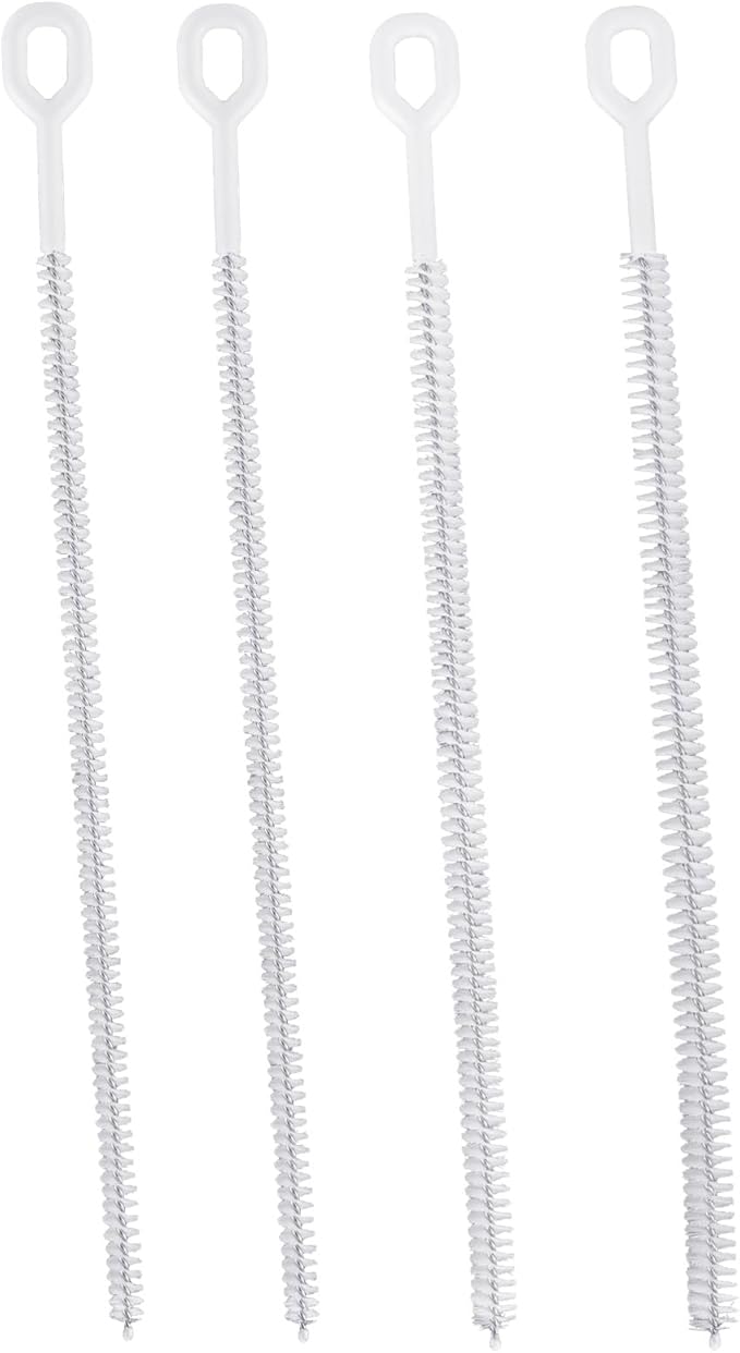 4pcs Straw Cleaner Brushes for Stanley, 8mm/0.31 Inch, 10mm/0.39 Inch, 12mm/0.47 Inch Reusable Extra Long Drinking Water Cup Bottle Straw Cleaning Brush Cleaning Tools Kit Accessories (White)