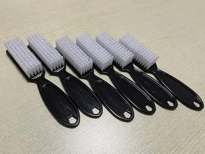 Handle Grip Nail Cleaning Brush, Hand Fingernail Cleaner Brush Manicure Tools Scrub Cleaning Brushes for Toes and Nails (8Pcs, Black)