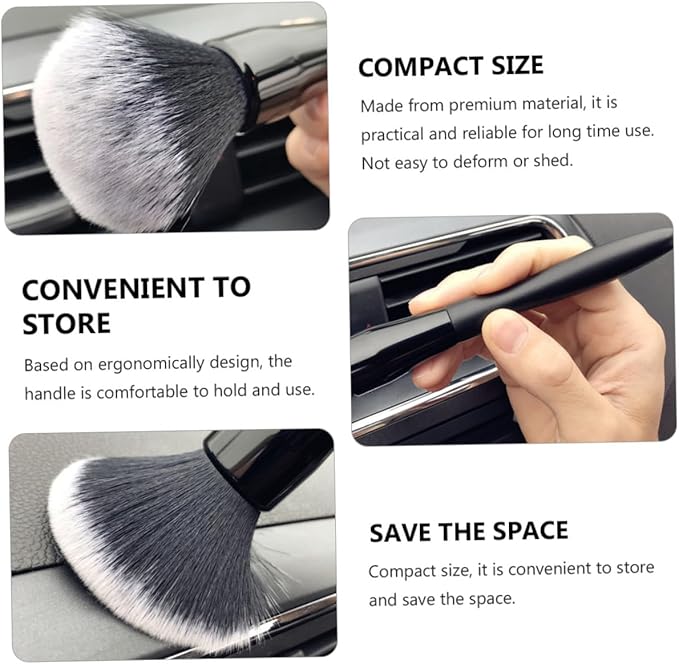 GANAZONO Car Interior Detailing Brush Soft Bristle Air Vent Cleaning Brush Automotive Dust Removal Tool for Dashboard and Ac Vents Black and White