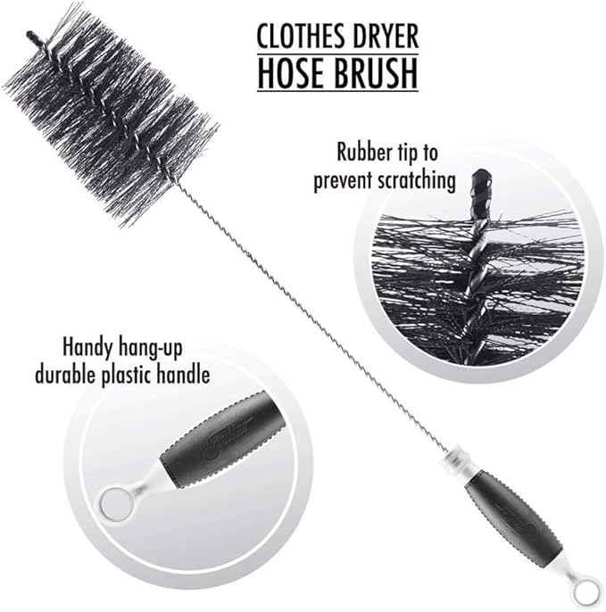 Fuller Brush Dryer Vent Cleaning Brush – 35½" Flexible Hose Lint Remover with Soft Polyester Bristles & Rubber Tip – Ergonomic Handle