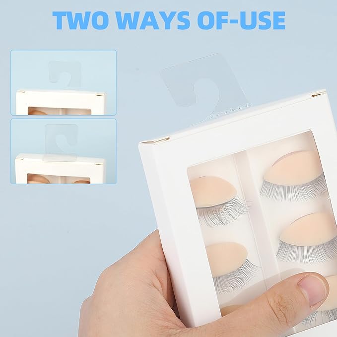 Giantree 200 Pcs Clear Self Adhesive Hang Tabs Hooks, Heavy Duty J-Hook Hanging Tags Clear Plastic Hanger Tags for Retail Display in Business Shop Offices Home