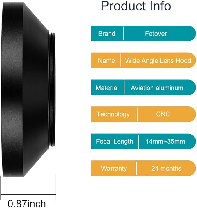 55mm Wide Angle Lens Hood,Universal Metal Lens Hood Sunshade with Centre Pinch Lens Cap for Canon Nikon Sony Pentax Olympus Fuji Camera +Microfiber Cleaning Cloth