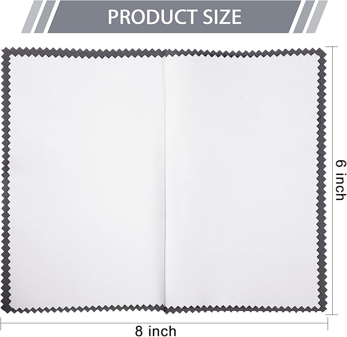 Breling 6 Pcs Silver Jewelry Polishing Cloths 6 x 8 inches Jewelry Cleaning Cloth Sterling Polish Cloths for Jewelry