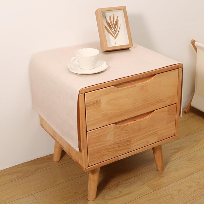 Small Bedside Tablecloth Table Dustcover End Tabletop Home Decoration Fabric Tablecloth Nightstand Table Covering Doilies for Furniture Décor (16×35inch)