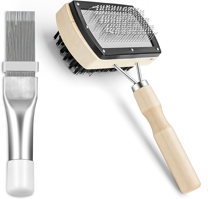 Cenipar Air Conditioner Coil Cleaning Brush Kits - Double Sided HVAC Brush AC Coil Cleaner Brush and Metal Radiator Fin Comb Compatible with Air Conditioner HVAC Fin Comb Straightener