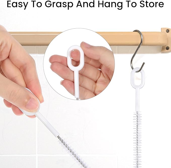 4 Pcs Straw Cleaner Brush, 4 Diameters, 10 Inch Straw Cleaner for Water Bottle, Heavy Duty Cleaning Brush Set for Various Straws, Comfort Grip Handle