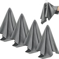 SINLAND Microfiber Glass Polishing Cloths Large Size Thick Lintless Drying Towels for Wine Glasses Stemware Dishes Stainless Appliances 19.5 Inch X 23.5 Inch Pack of 4 Dark Grey