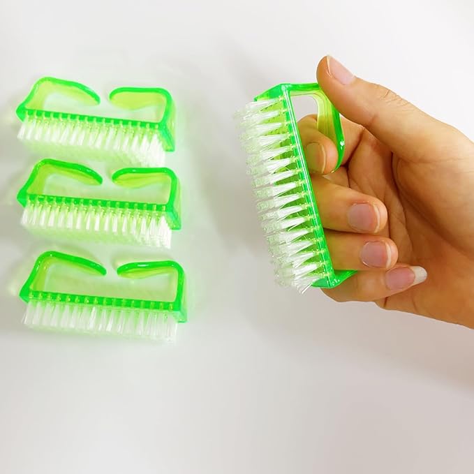 4Pcs Nail Brushes for Cleaning Fingernails, Manicure Tools Scrub Brushes Kit, Toenail Brush to Clean Under Nails Pedicure Foot Small Brush Women Men (Green)