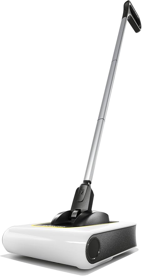Kärcher KB 5 Electric Floor Sweeper Broom, for Carpets, Hardwood Floors and Tiles, Lightweight and Cordless, Ideal for Fur, Hair, Dirt & Dust - White