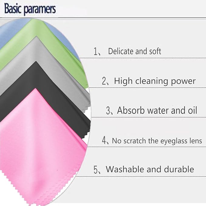 Glasses Cleaning Cloths(12 pcs),Premium Eyeglass Cleaner Cloth, Lens Wipes Cloth for Cleaning Eyeglasses, Cell Phones, Screens, Lenses, Electronics and All Delicate Surface