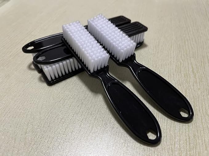 Handle Grip Nail Cleaning Brush, Hand Fingernail Cleaner Brush Manicure Tools Scrub Cleaning Brushes for Toes and Nails (8Pcs, Black)