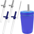 XANGNIER Replacement Straws and Bite Valve Compatible with Zak Designs Kelso 15 oz Tumbler Water Bottle,4 Pcs Reusable Silicone Straws with Cleaning Brush for Zak Designs Kelso 12 oz Cups