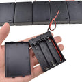 HAHIYO 4.5V AA Battery Holder Bundle with Wire Sturdy Cover Flexible Springs Contact Build-in Switch Batteries Black Case Easy Install 6 Pieces for Wall Clocks Ham Radio Kids Toys