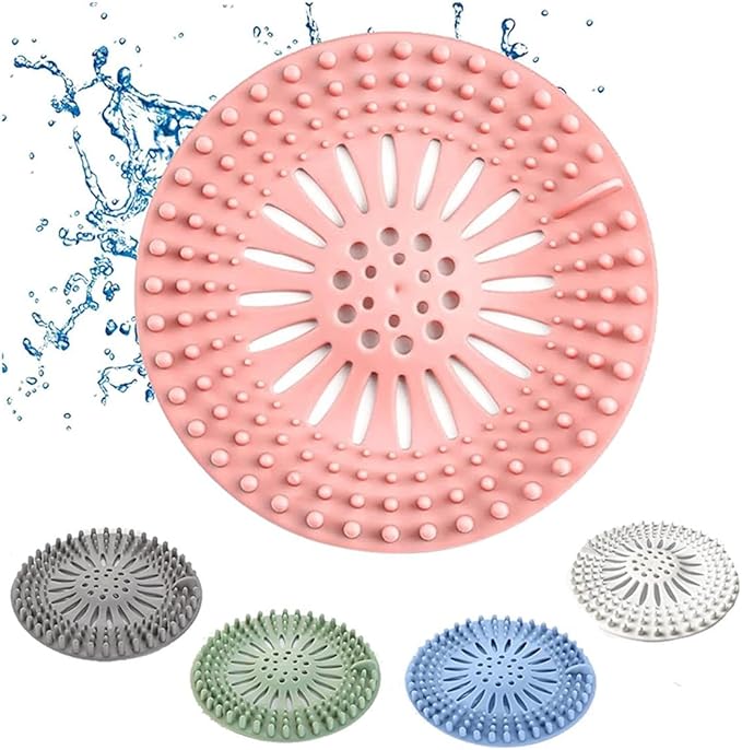 Drain Strainers, Hair Catcher Shower Drain Covers Protector, Silicone Hair Stopper Shower Drain Covers Protector for Bathtub Tub Shower and Sink.(Pack of 5)
