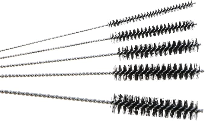 MEETOOT 15-Piece 4-Inch Nylon Tube Brush Set, Straw Cleaning Brush, Carburetor Cleaning Brush, Small Wire Brush, Cleaning Tools, Black