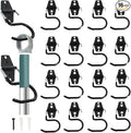 16 Pack Metal Broom Hooks, Heavy Duty Garage Holder Wall Mount, S Type Anti-Slip Mop Rack, Cleaning Tools Holder Storage Organizer Hanger for Shovel Rakes Shed Garden Lawn Yard