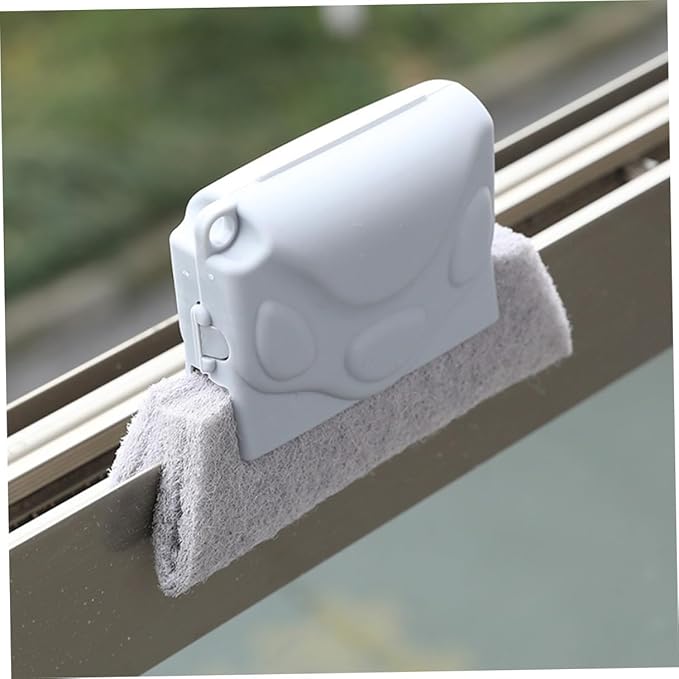 VILLCASE Groove Cleaning Brush Set 3pcs Household Window Track Cleaner Tool for Door Frames Sills and Corners Cleaning Sturdy Handle Random Color