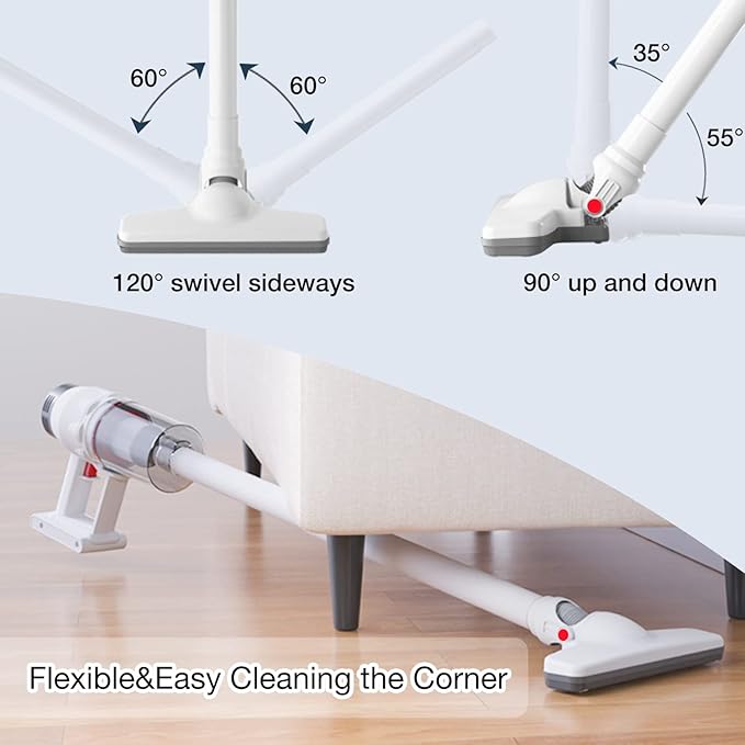 Cordless Vacuum Cleaner, Handheld 5-in-1 Small Stick Lightweight Vacuum Car Vacuum for Pet Hair Hardwood Floor Cleaning